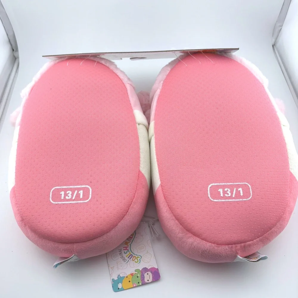 Squishmallows Chloe the Poodle Pink Plush Slippers‎ Kids Size 13/1 New